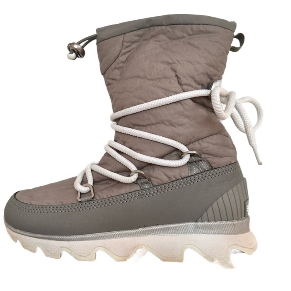 SOREL ~ Women’s Gray and White Winter/Snow Lace-Up Boots w/Fleece Lining size 8 - Picture 5 of 10